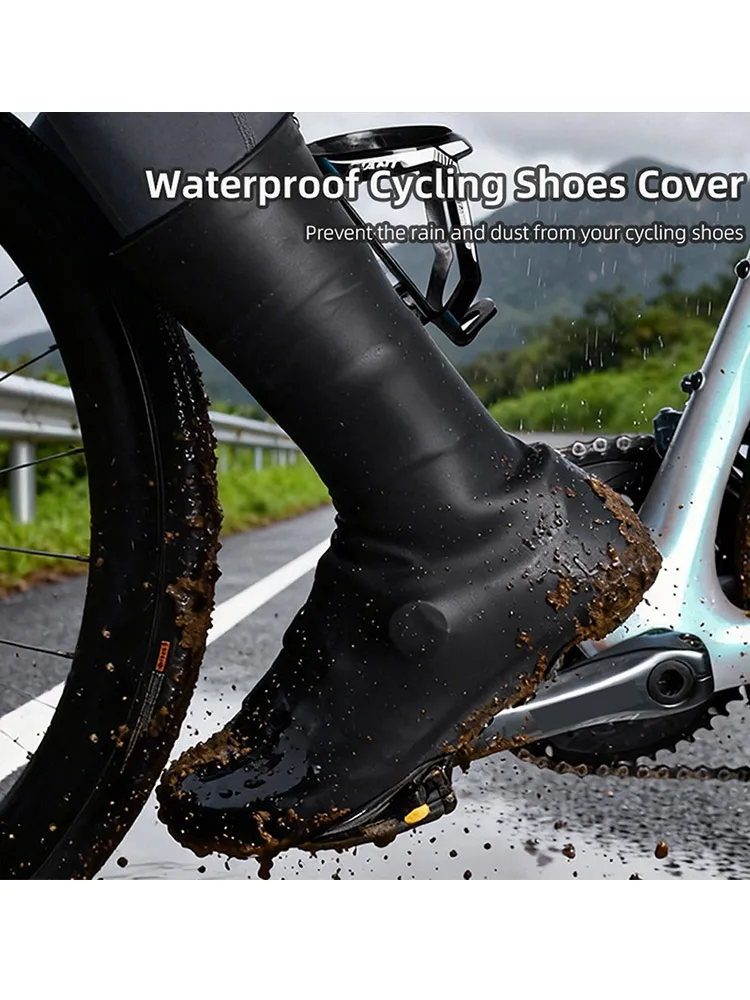 AliExpress NONE Silicone Road Cycling Shoe Covers Waterproof Windproof & Warm Easy Clean Bike Shoe Protectors for Rain Cold Weather Cycling