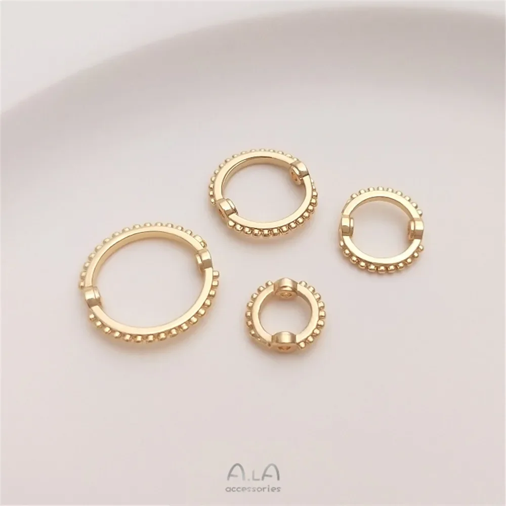 

14K Gold Plated Double hole lace ring set bead ring handmade diy string crystal pearl bag bead ring accessories