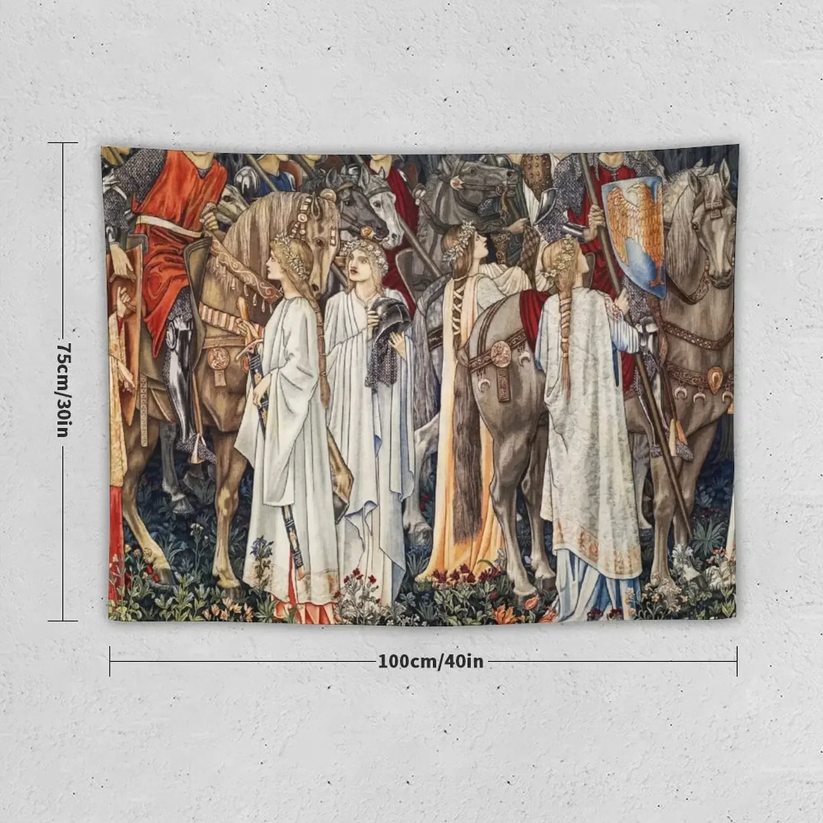 Quest for the Holy Grail - The Arming and Departure of the Knights Tapestry Aesthetic Room Decorations Wall Hanging Tapestry