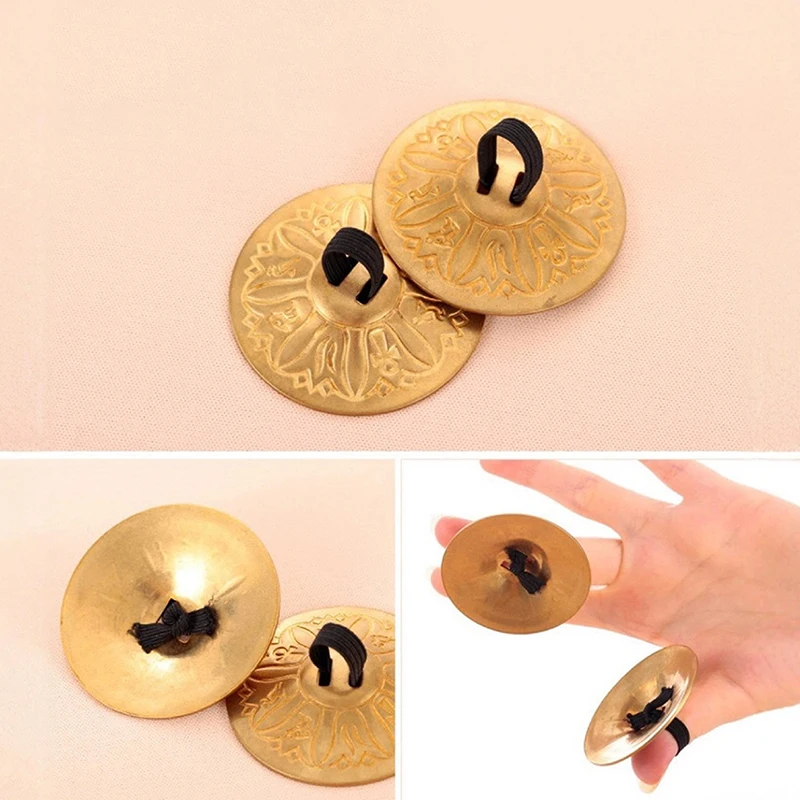 1 زوج النحاس إصبع الصنج الصغيرة إصبع الصنج الرقص الشرقي الصنج الصغيرة آلة موسيقية الصحون لحزب راقصة