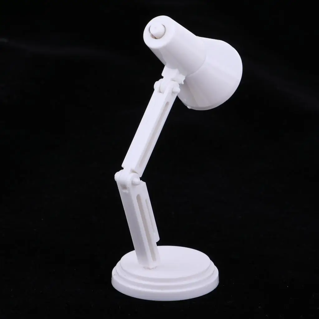 Mini lampe de bureau l'inventaire à LED pour maison de poupées, décorative, blanche, 1:6