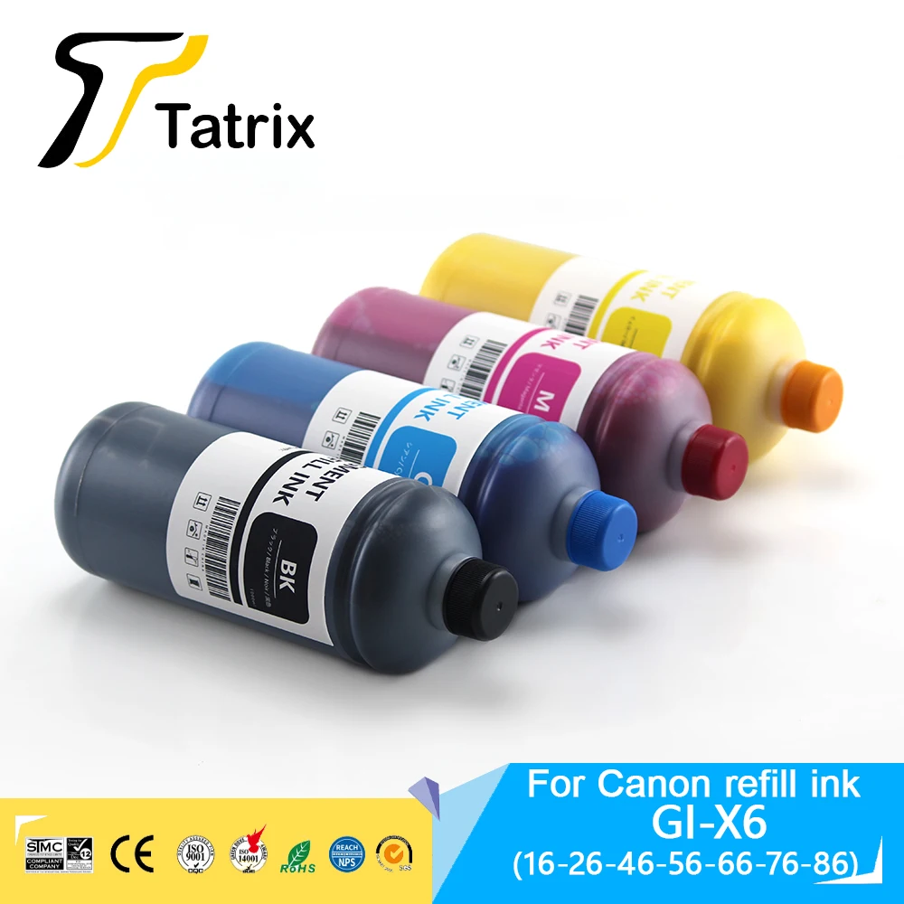 1000ML/Bottle GI16 GI26 GI46 GI56 GI66 GI76 Compatible Refill Ink for Canon MAXIFY GX6040 GX7040 GX5050/GX6050 Printer