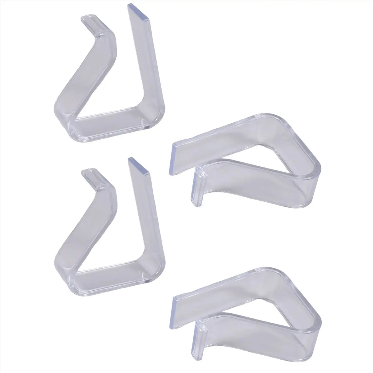 AA77 NEW 4 Pcs Home Party Clear Plastic 20mm-35mm Desk Table Cloth Clips