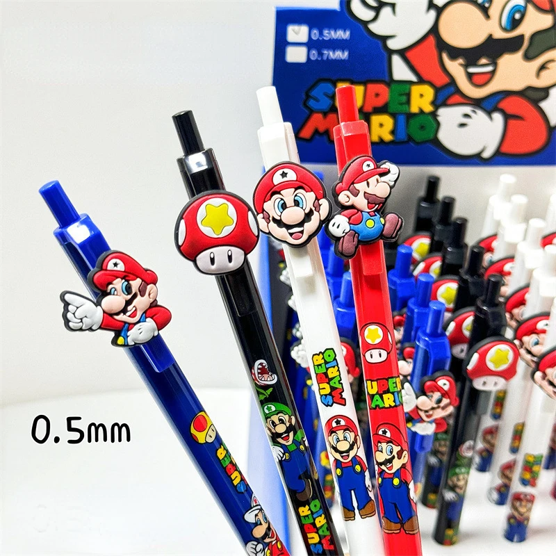 Super Mario Bros Mechanical Pencil Anime 0.5mm Press Automatic Mechanical Pencil School Office Supplies Student Stationery Gift