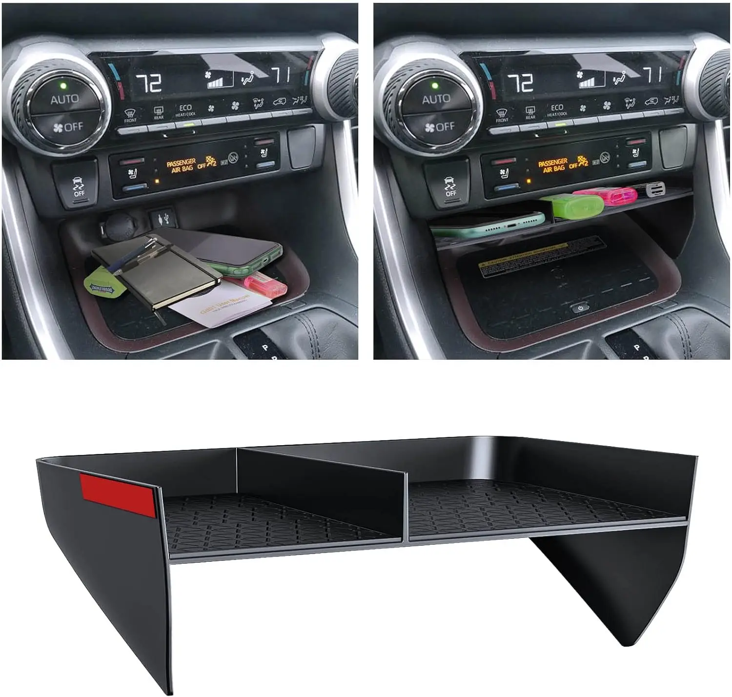 Center Console Organizer Compatible with Toyota RAV4 2024-2019 Interior Accessories Gear Shift Storage Tray Secondary Box