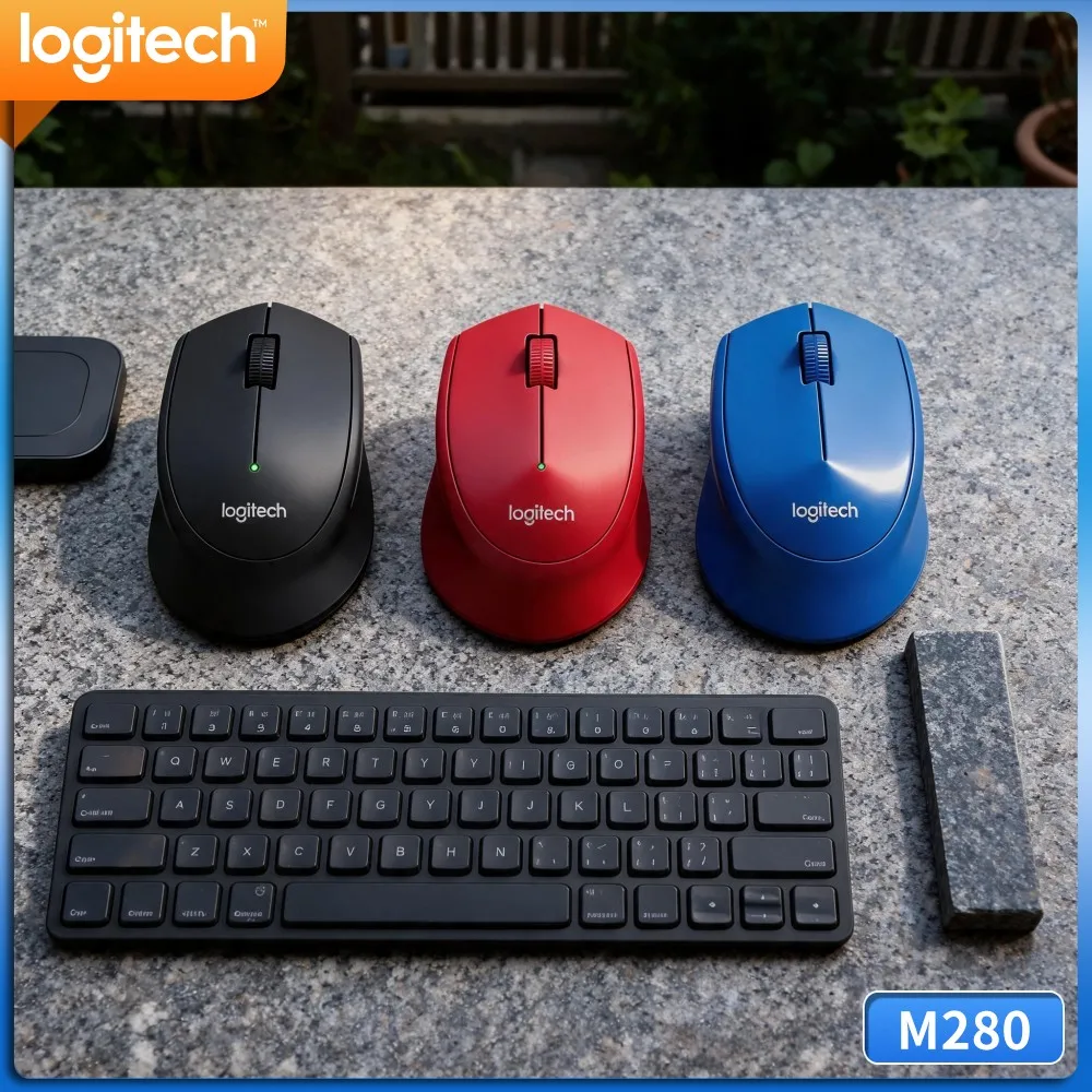 Wireless Mouse M280 With Contour Grip 2.4G Usb Dongle For Desktop Pc Notebook Home Office Regular Daily Work Tasks