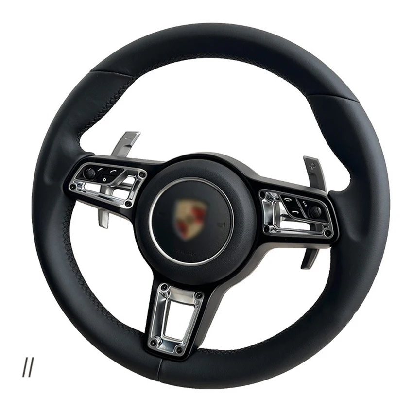 Automotive Brand New Full Leather Steering Wheel For Porsche Macan Cayenne Panamera 718 911 Car Accessories Auto Parts