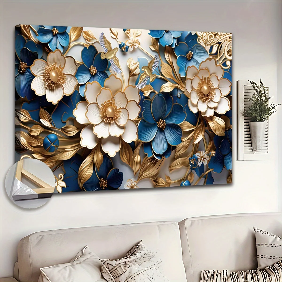 Arte de parede em tela preenchida com sinfonia floral adequada para sala de estar, quarto, casa, escritório, cozinha, sala de jantar, decoração de parede