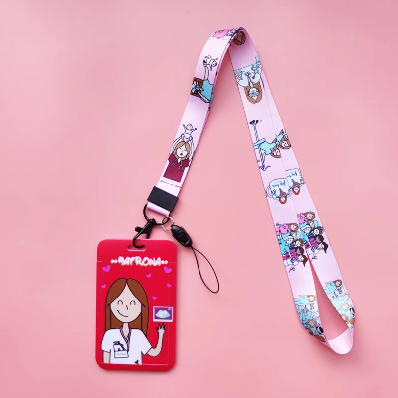 Hebamme Ausweishalter Lanyard Krankenhaus Arzt Umhängeband Kreditkartenetui Krankenschwester Kartenhalter Anmeldeinformationen Yoyo Einziehbarer Clip – Detail 10