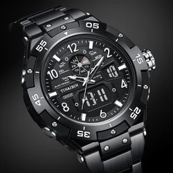 Silver Digital Trend Luxury Stainless Steel Sport Wrist Watches Men Military Electronic Luminous relojes