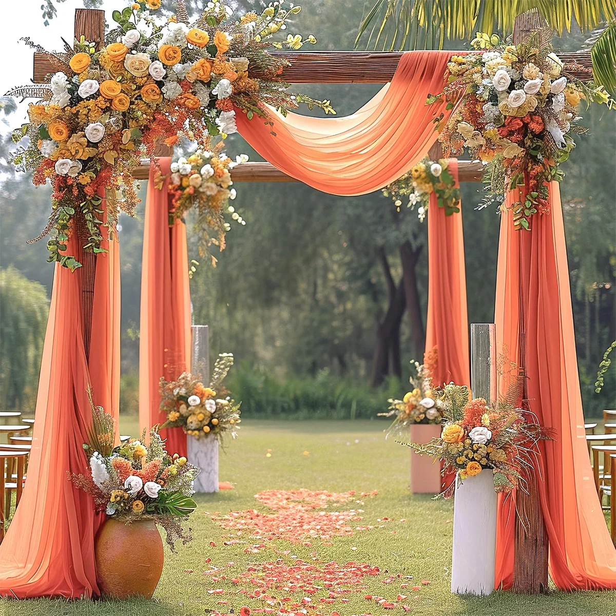 Wedding Arch Drape Chiffon Fabric Draping Curtain Drapery Wedding Stage Backdrop Draping Hanging Decor Ceremony Reception Decor