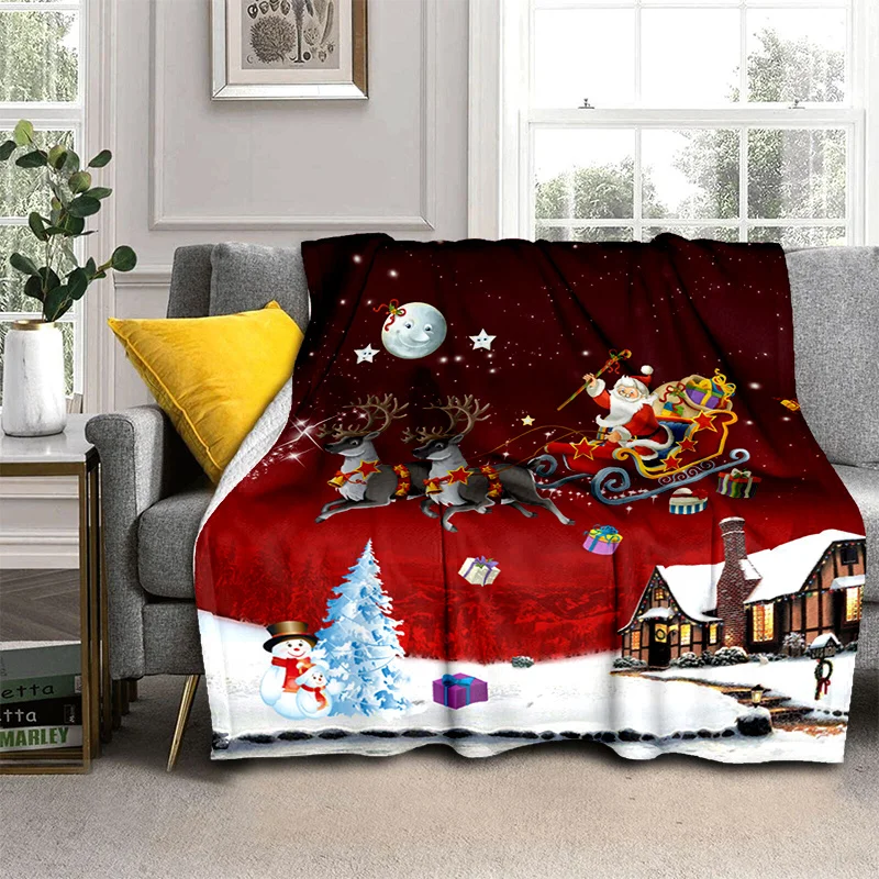 

Cozy Christmas Gifts Blanket Lightweight Flannel Throw For Sofa Bed Travel Camping Livingroom Office Couch Chair And Bed