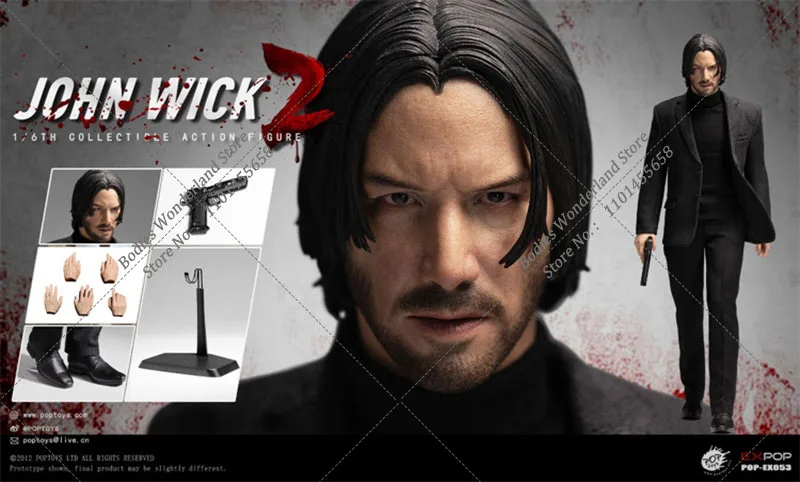 In magazzino POPTOYS EX-053 scala 1/6 da collezione Killer God John Wick Keanu Reeves 12 pollici maschio Solider Action Figure Model Toys