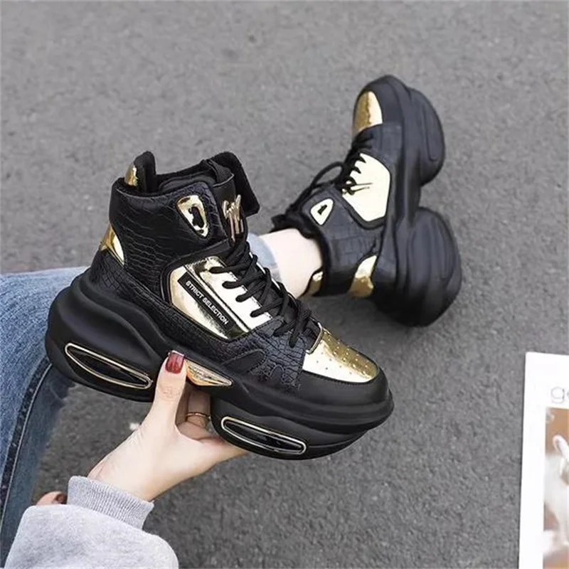 fashion women shoes fashion autumn  Leather high top sneakers ins luxury shoes women designers tide white sneakers size 35 40