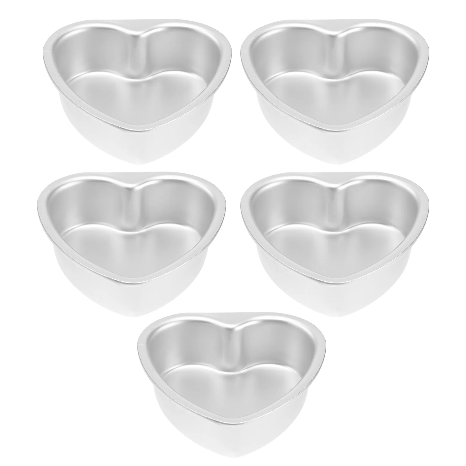 

5 Pcs Heart Shaped Cake Pans Mini Loaf Baking Mold The Circle Aluminum Mould Child