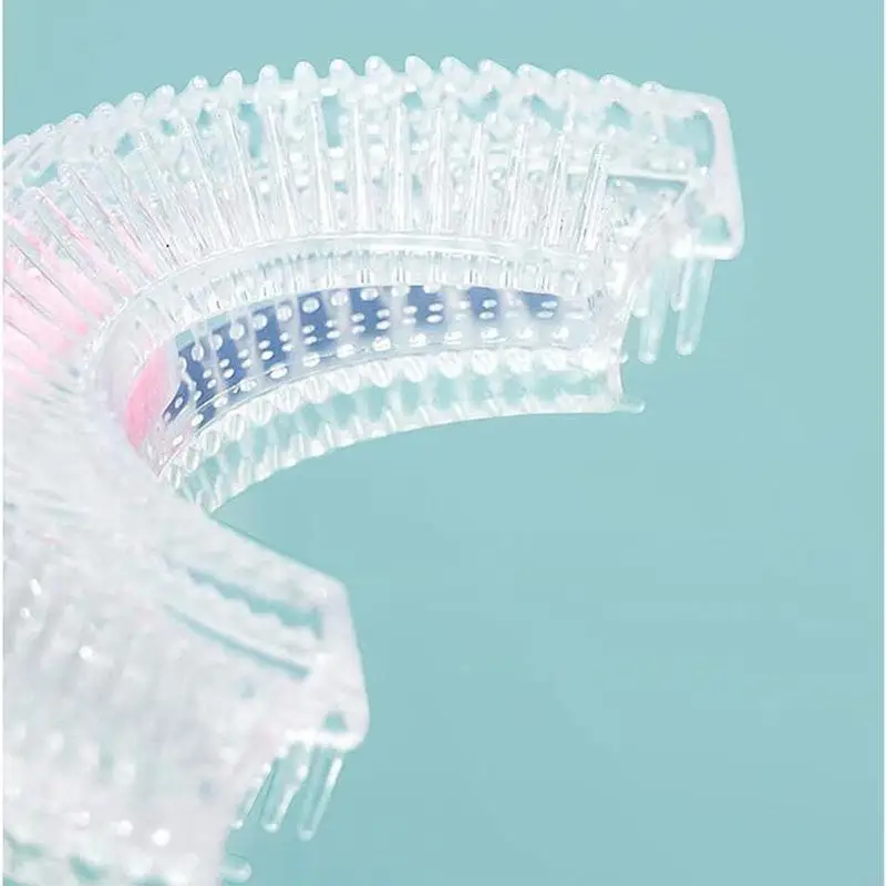 

E06f 2pcs дети u формируют зубные щетки силиконовые тренировки, очищающие зубы зубы