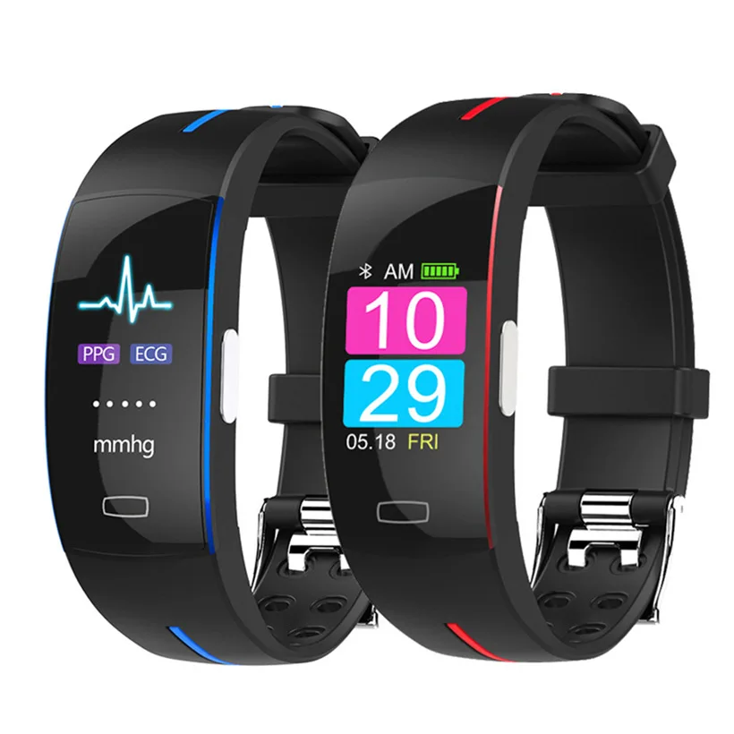 H66 Plus Color Screen Smart Bracelet PPG ECG Sensor Heart Rate Blood Pressure Monitor IP67 Waterproof P3 Fitness Tracker