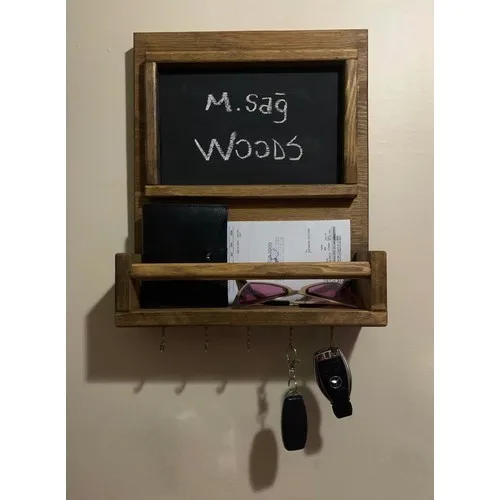 Msagwoods Natural Wood Aa Solid Panel Key Hanger Writing Blackboard Memo Board Door-Chalk Board-50-name