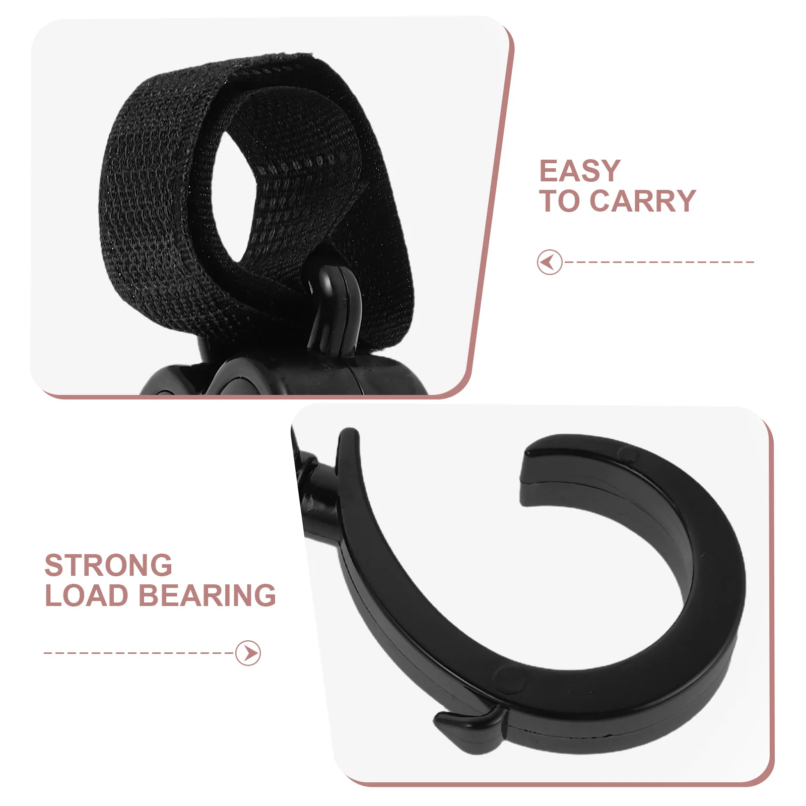 2 قطعة ملحقات منظم عربة الأطفال خطافات دوارة على شكل قلب لحقيبة حفاضات كرسي يدفع باليدين وحامل التسوق