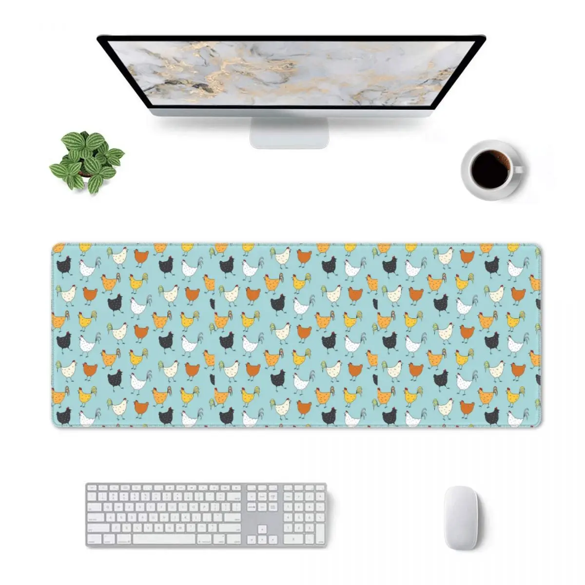 Large Mouse Pad Chicken Pattern Gamer PC Laptop Mats Keyboard Carpet Computer Gaming Office Accessories Desk Mat