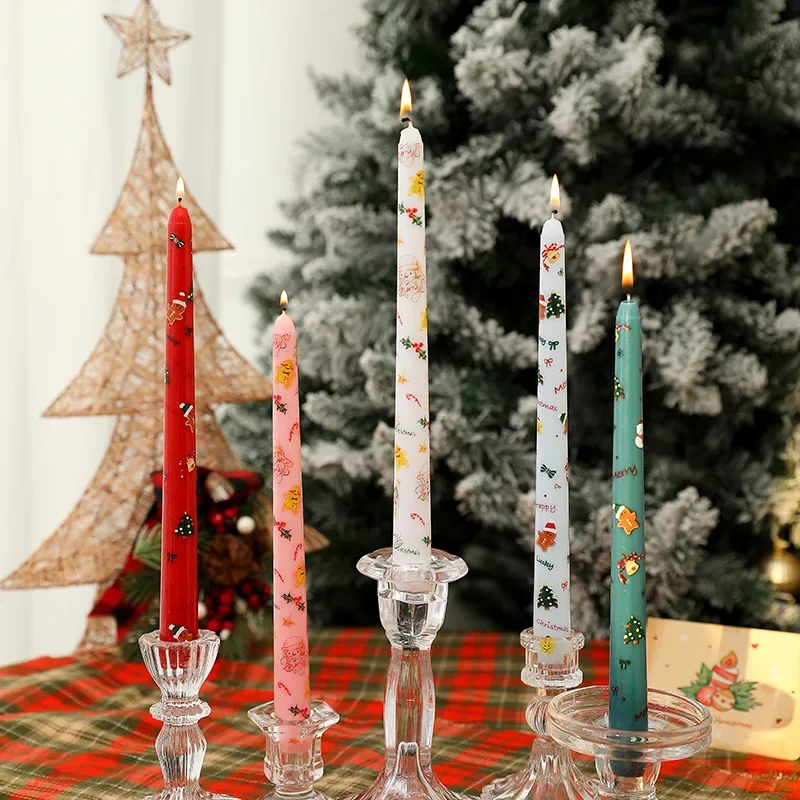 

Christmas Printed Scented Candles Long Rod Wax Home Decoration Cartoon Flameless Candle m