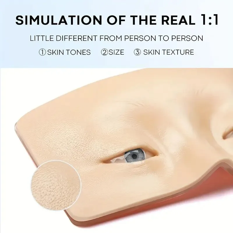 Makeup Practice Face Board, 3D Realistic Pad, Eyeshadow Eyeliner Eyebrow Eyelashes Mapping Realistic Face Skin Eye Board