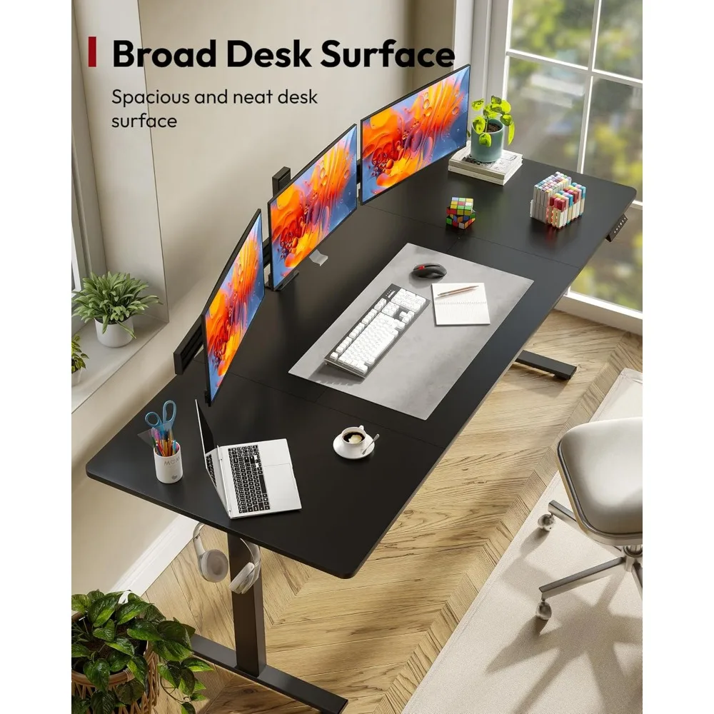 مكتب قائم مريح قابل للتعديل، 79 بوصة × 32 بوصة، تحكم بـ 6 أزرار، لوحة ربط متضمنة #5