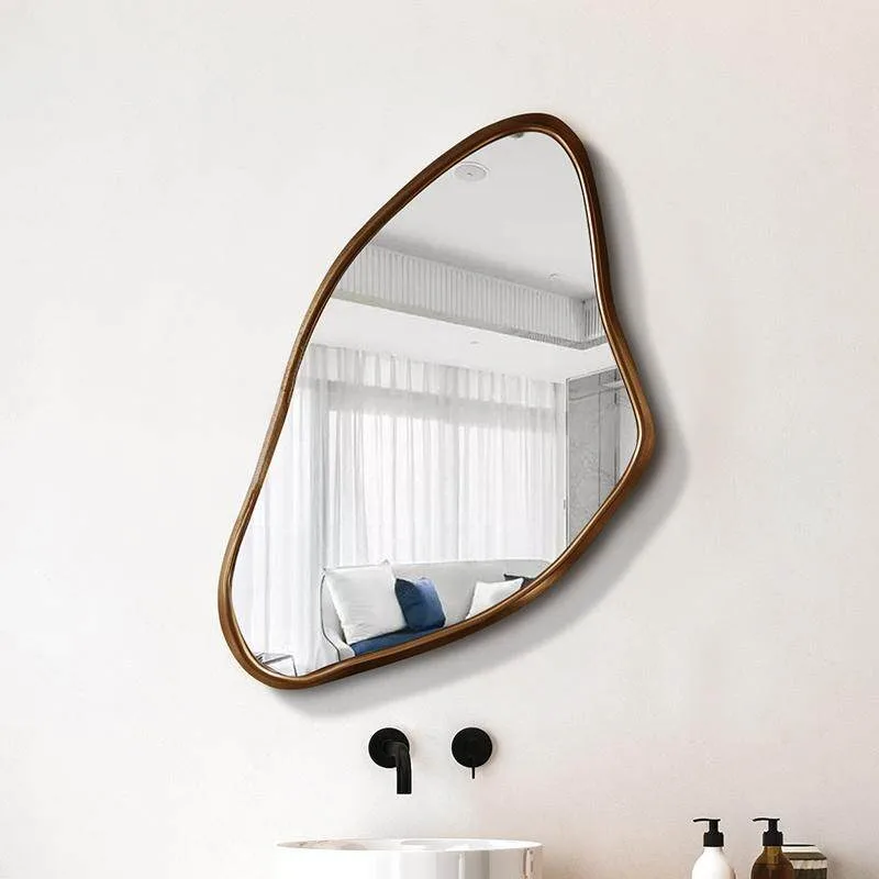 French special-shaped makeup mirror irregular shape living room decorative mirror ancient fireplace mirror