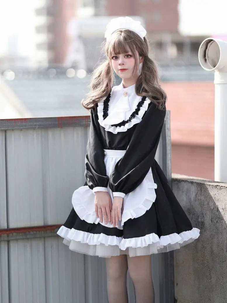 

Original Luxury Briti Maid Costume Long Sve Performance Cosplay Fem Waitr Outfit Stage Chinese Production 2025 Summer
