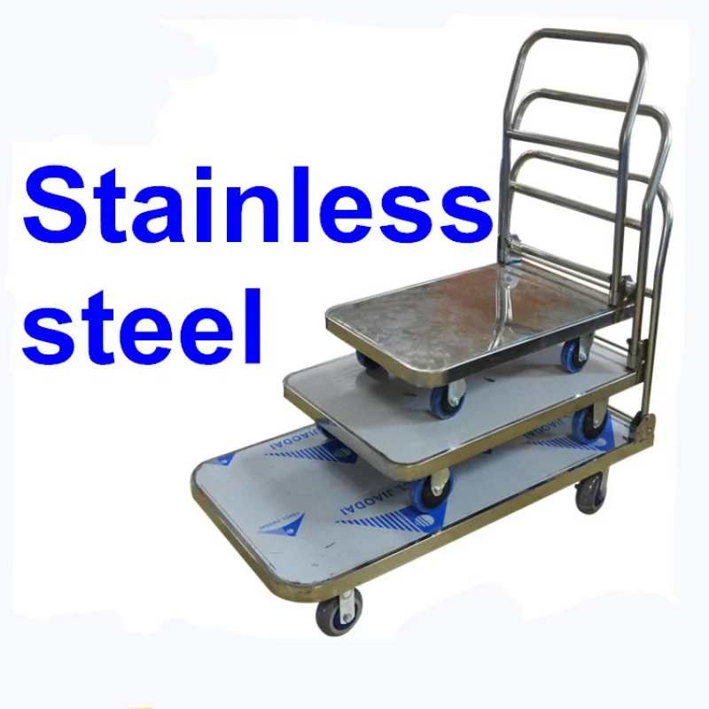 custom.WBD 300kg Load Capacity 201 Stainless Steel Trolley Cart Folding Platform Cart
