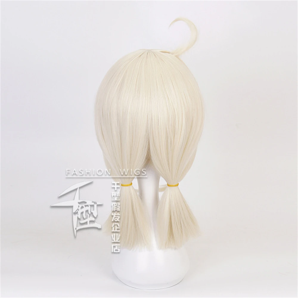 Klee Cosplay Blonde Pigtails Wig Klee Heat Resistant Synthetic Hair Halloween Party Wigs + Wig Cap