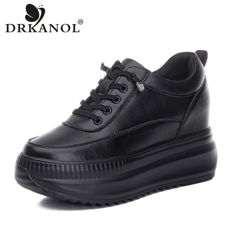 

DRKANOL/женская обувь на толстой подошве на массивной платформе, летняя дышащая обувь с воздушной сеткой, увеличивающая рост, вулканизированная обувь, повседневные кроссовки