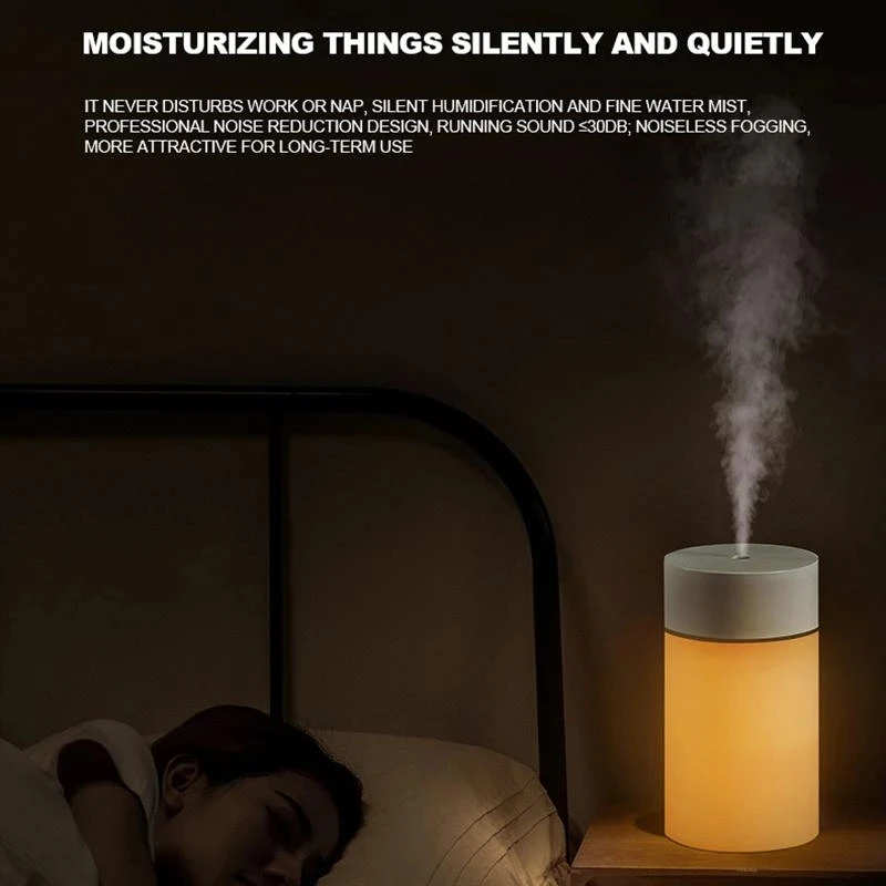 260ML Mini USB umidificatore ad ultrasuoni lampada a LED diffusore di olio essenziale purificatore per auto Aroma anione nebulizzatore con luce romantica