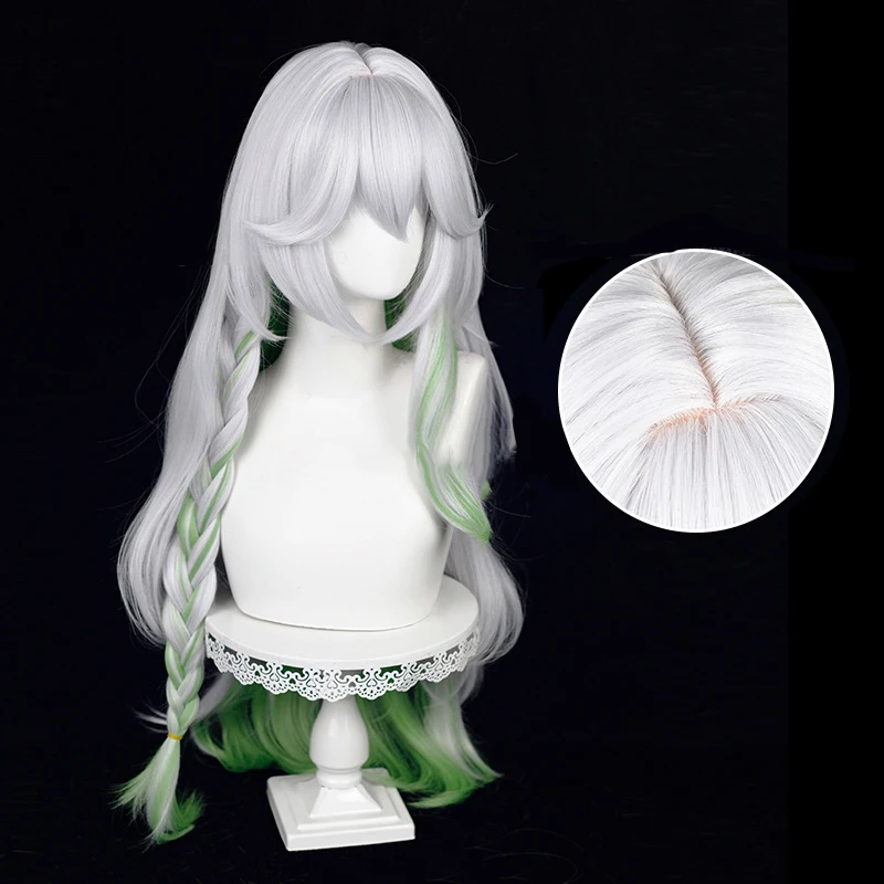 Nahida Cosplay Perücke Genshin Auswirkungen Cosplay Die Größer Herr Rukkhadevata 100cm Lange Lockige Gradient Hitze Beständig Haar Perücken