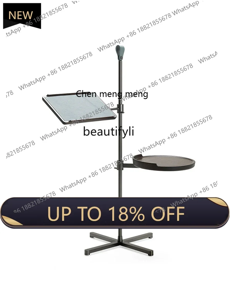 

P178 Italian Light Luxury Mobile Adjustable Stainless Steel Side Table Living Room Modern Simple Shelf Piano Spectrum