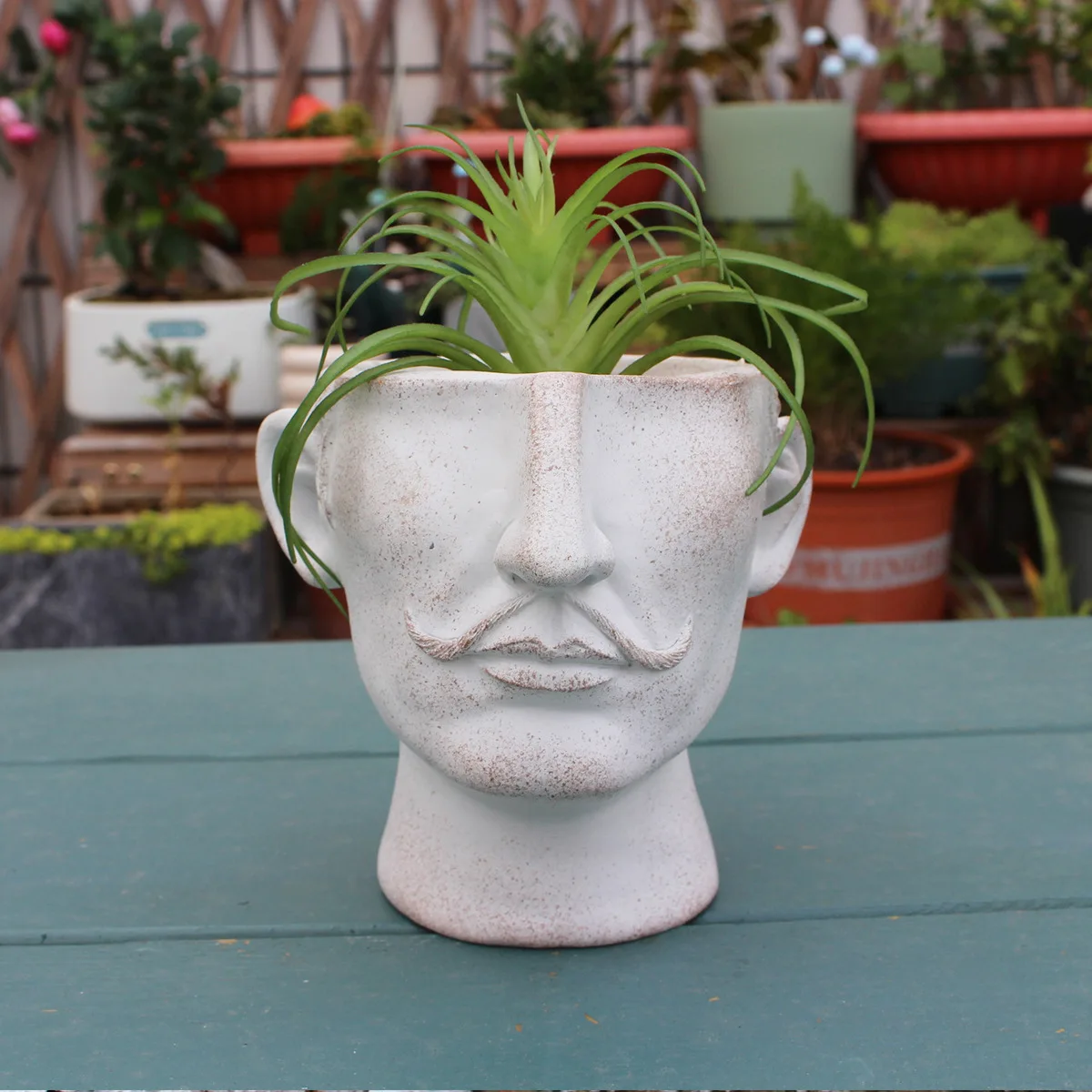 Resin Face Planter - Creative Succulent Pot for Home Decor