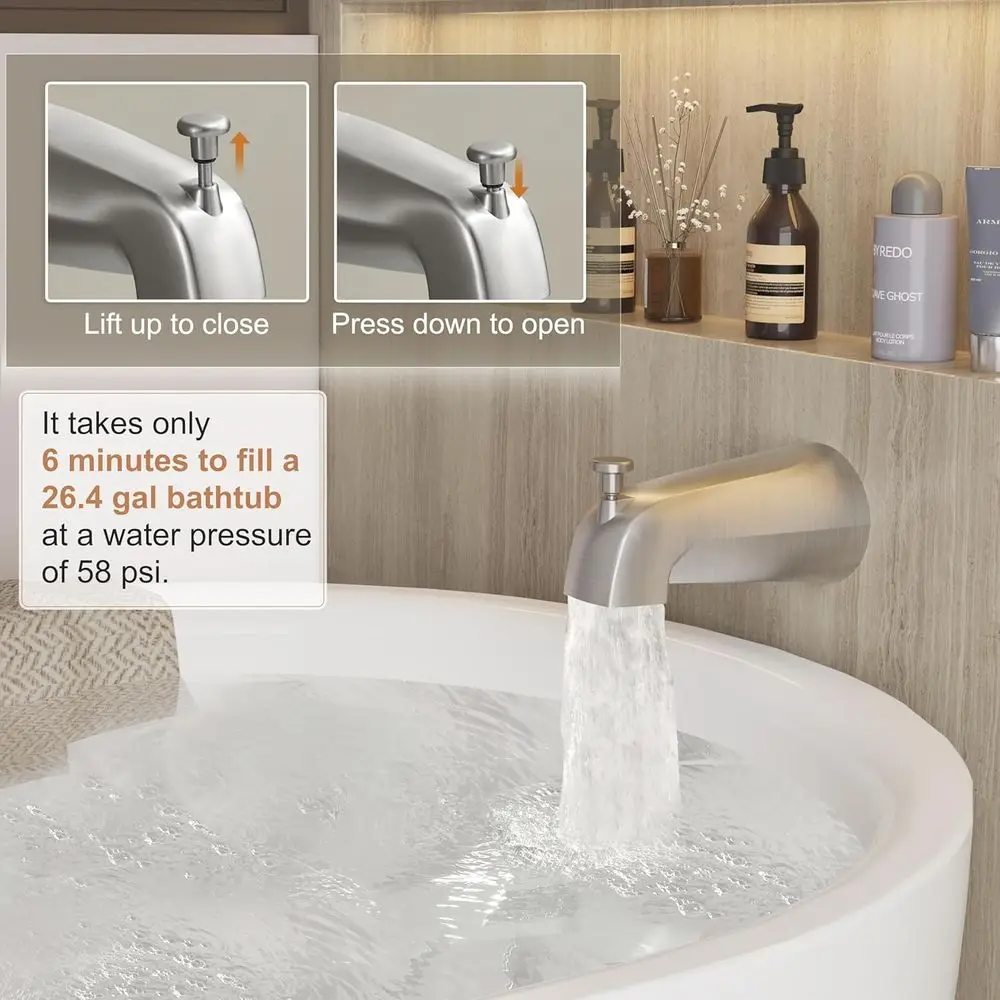 مجموعة رأس دش مطري 8 معدنية بالكامل مع صنبور حوض استحمام من النيكل المصقول ومجموعة حواف بمقبض واحد