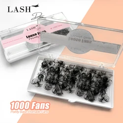 1000 Fans Thin Pointy Base Premade Loose Fans Lash 3D-20D Russian Volume Sharp Narrow Stem Cluster Eyelash Extensions Faux Mink