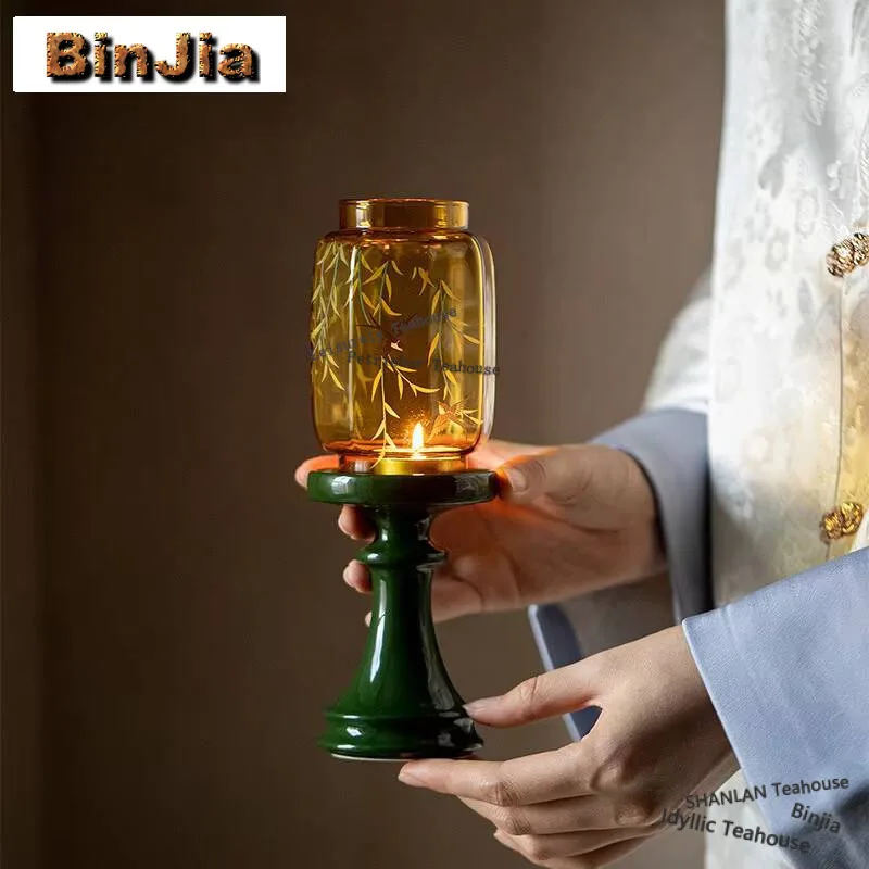 

Изумрудно-зеленая ива-ласточка, подсвечник, винтажные ароматические свечи, свечи, чайная церемония, свадебное украшение, подарок