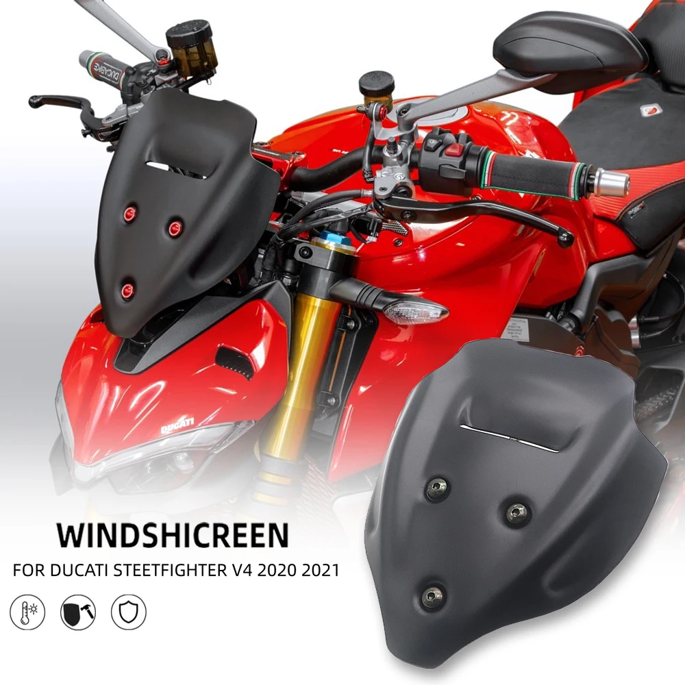 

2021 Motorcycle Accessories Windscreen Windshield Viser Baffle VIsor Wind Deflectors FOR DUCATI Streetfighter V4 V4S 2020 2021