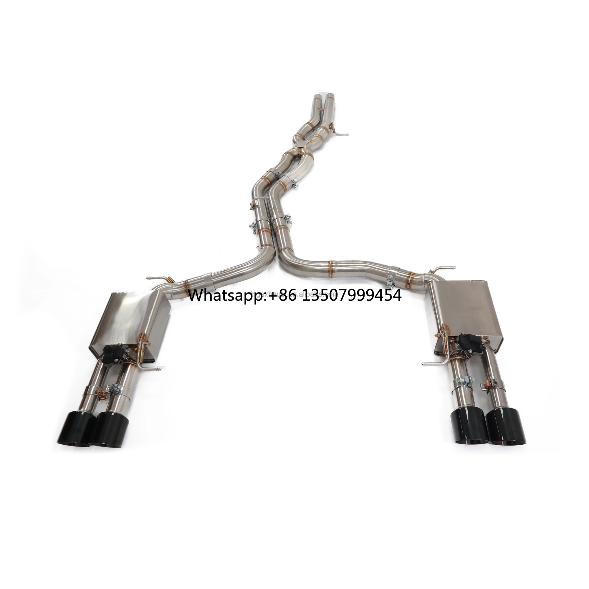 ING Factory Direct Sales for A7 C8 3.0T Stainless Steel Catback Muffler Exhaust with Valve High Performance Exhaust Pipes