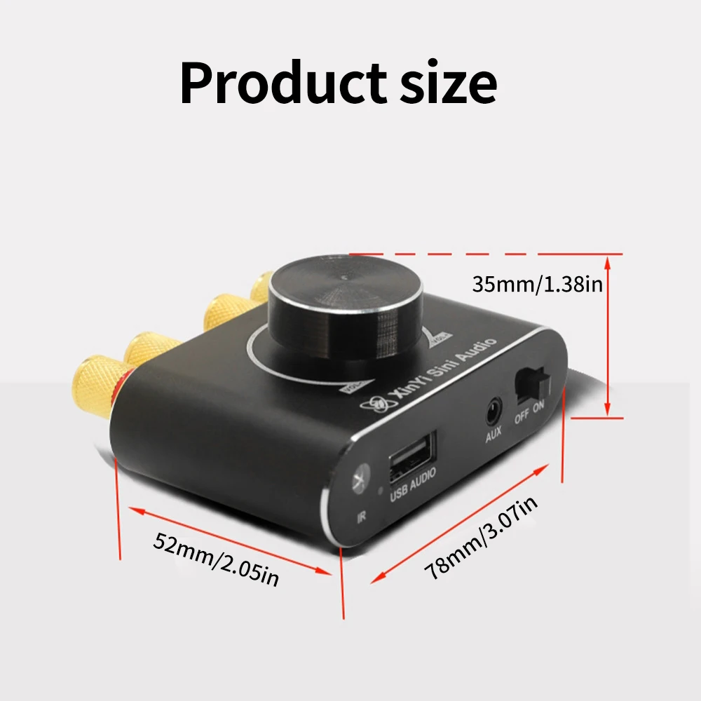 Placa Amplificadora Estéreo Digital, Classe HIFI, Bluetooth 5.1, Dual Core, TPA3116, 100W + 100W AUX, USB, Módulo de Controle APP, DC 9-24V, X100H