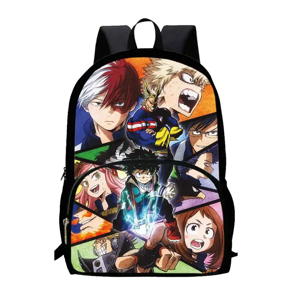 Mochila escolar My Hero Academia para niños y niñas, bolso escolar de dibujos animados, Satchel estampado de juego de Amine, grado 1-3