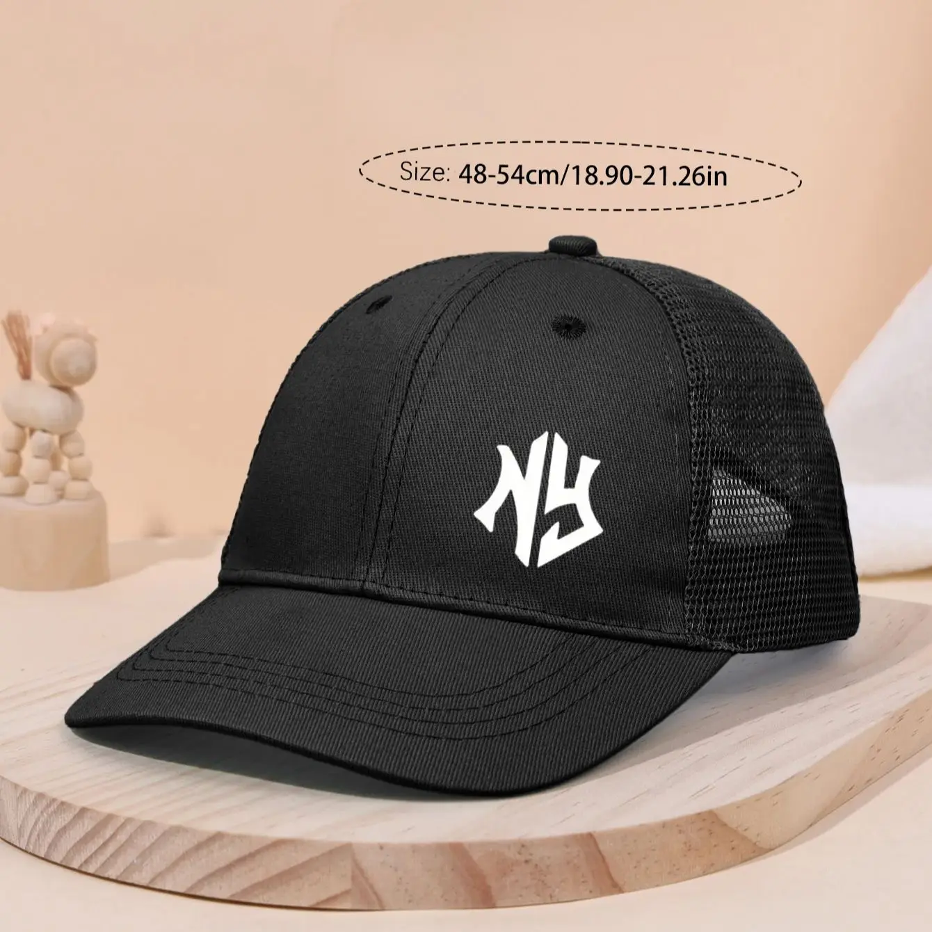 قبعة بيسبول لتظليل الشمس لربيع وصيف الأطفال "NY" مطبوعة منقار البط للأولاد والبنات، قبعة سائق شاحنة شبكية قابلة للتنفس