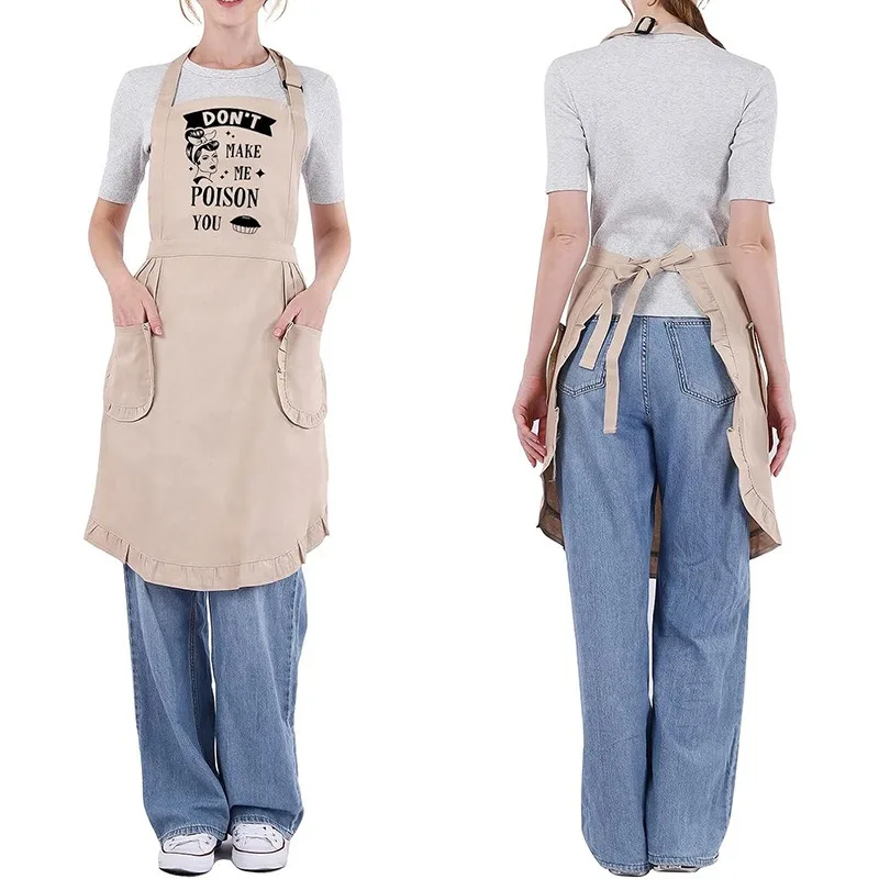 

catering kitchen printed apron For Woman Men Chef Work Apron Grill Restaurant Bar Shop Cafes Beauty Nails Studios Uniform