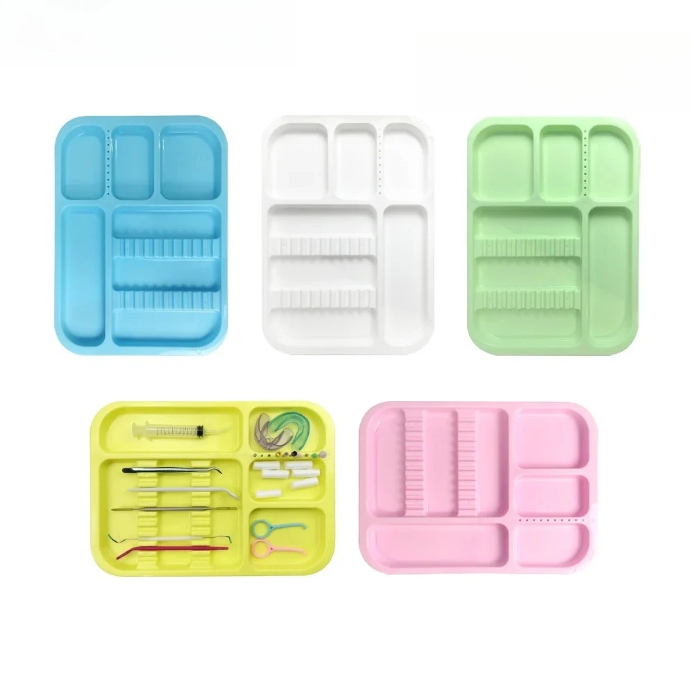 4PCS Dental Tray For Instruments  Plastic Flat Trays Dentist Tools Split Management Organizer Disinfection Holder