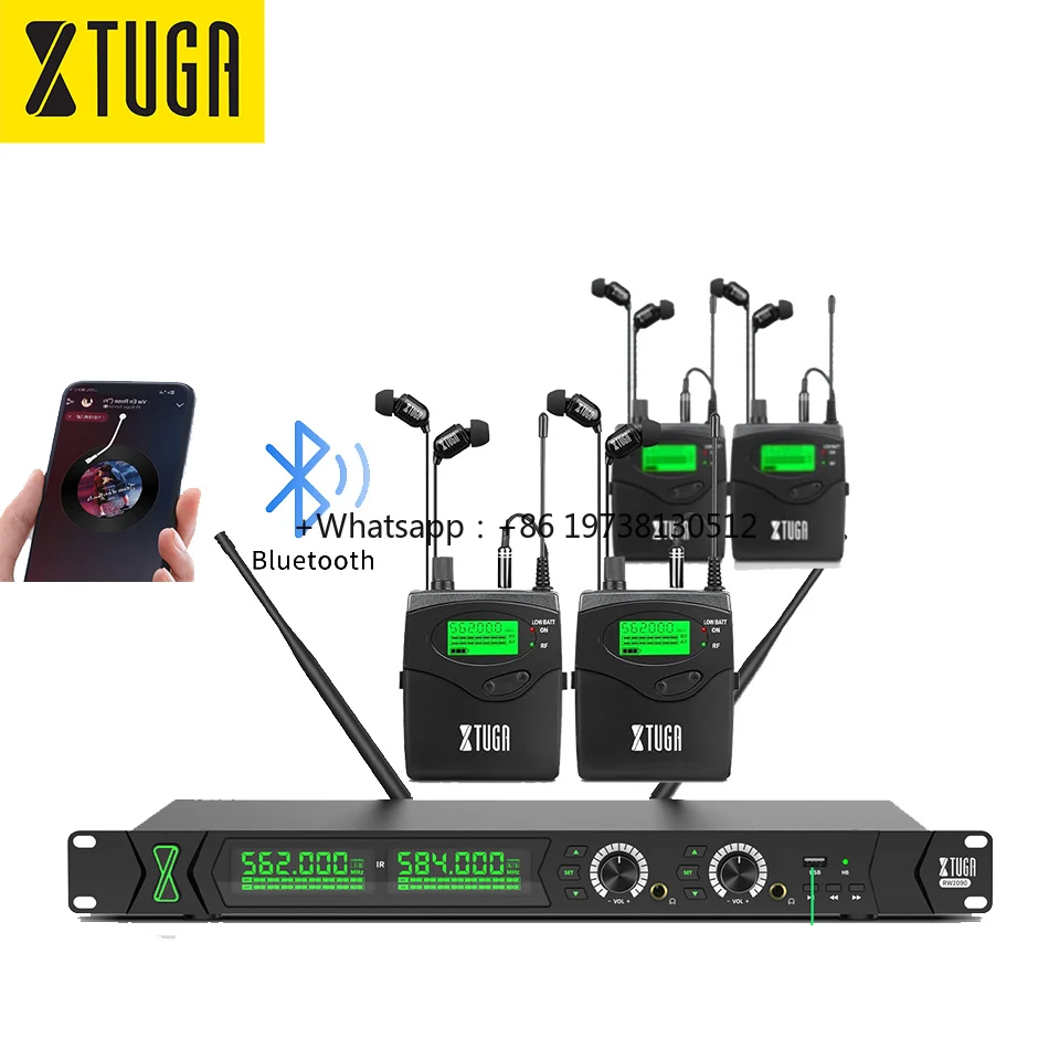 

XTUGA RW2090 Uhf in Ear Monitor Wireless System Professional Stage Monitor Earphone System In-ear Headphone With Bluetooth