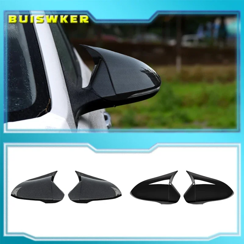 

2Pcs Auto ABS Exterior Horn Shape Rearview Mirror Cover Trim Sticker Decoration For Hyundai MISTRA 2014-2019 Car Accessories