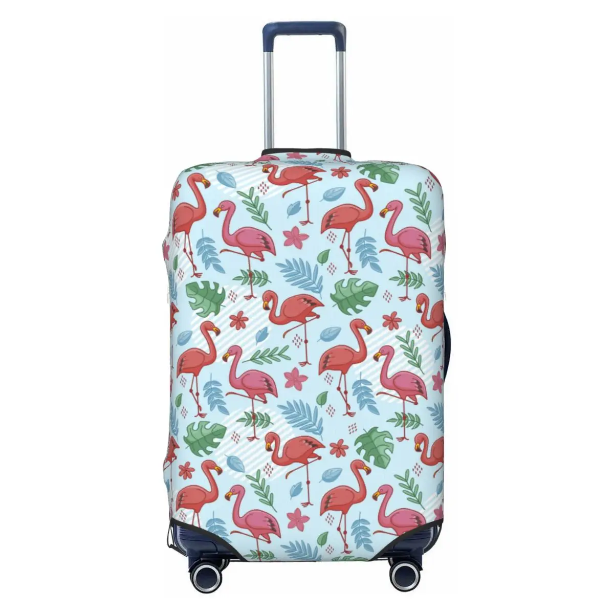 

Flamingo Bird Tropical Leaves Travel Luggage Cover Elastic Suitcase Cover Protector Fit 18-32 Inch
