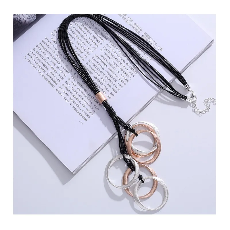 

Foreign Trade Hot-selling Autumn and Winter Fashion Multi-layer Geometric Round Long Chain Women's Necklace Sweater Chain